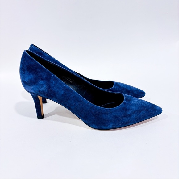 LE CHÂTEAU Navy suede high heels shoes - Picture 1 of 8